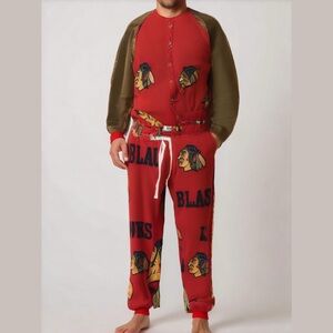 Men's Gung Ho Blackhawks Pajama Pants Red Size M